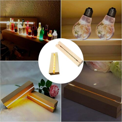 Base de madera led 15cms